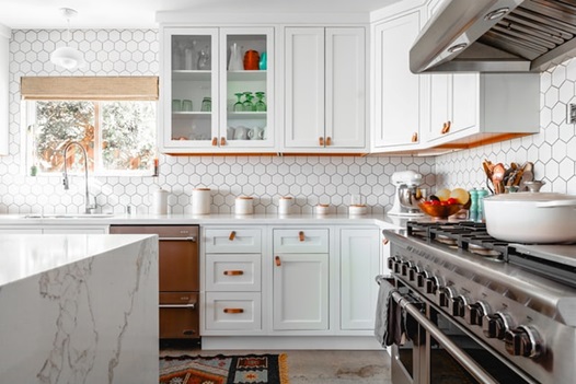 White kitchen with pantry
